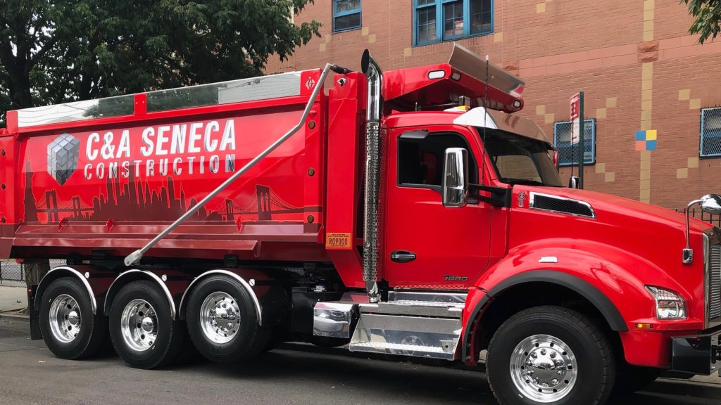 C&A Seneca logo design and brand identity - truck wrap